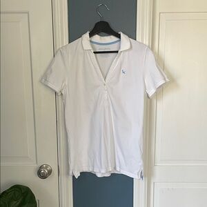 Eddie Bauer White Polo Shirt with Light Blue Logo